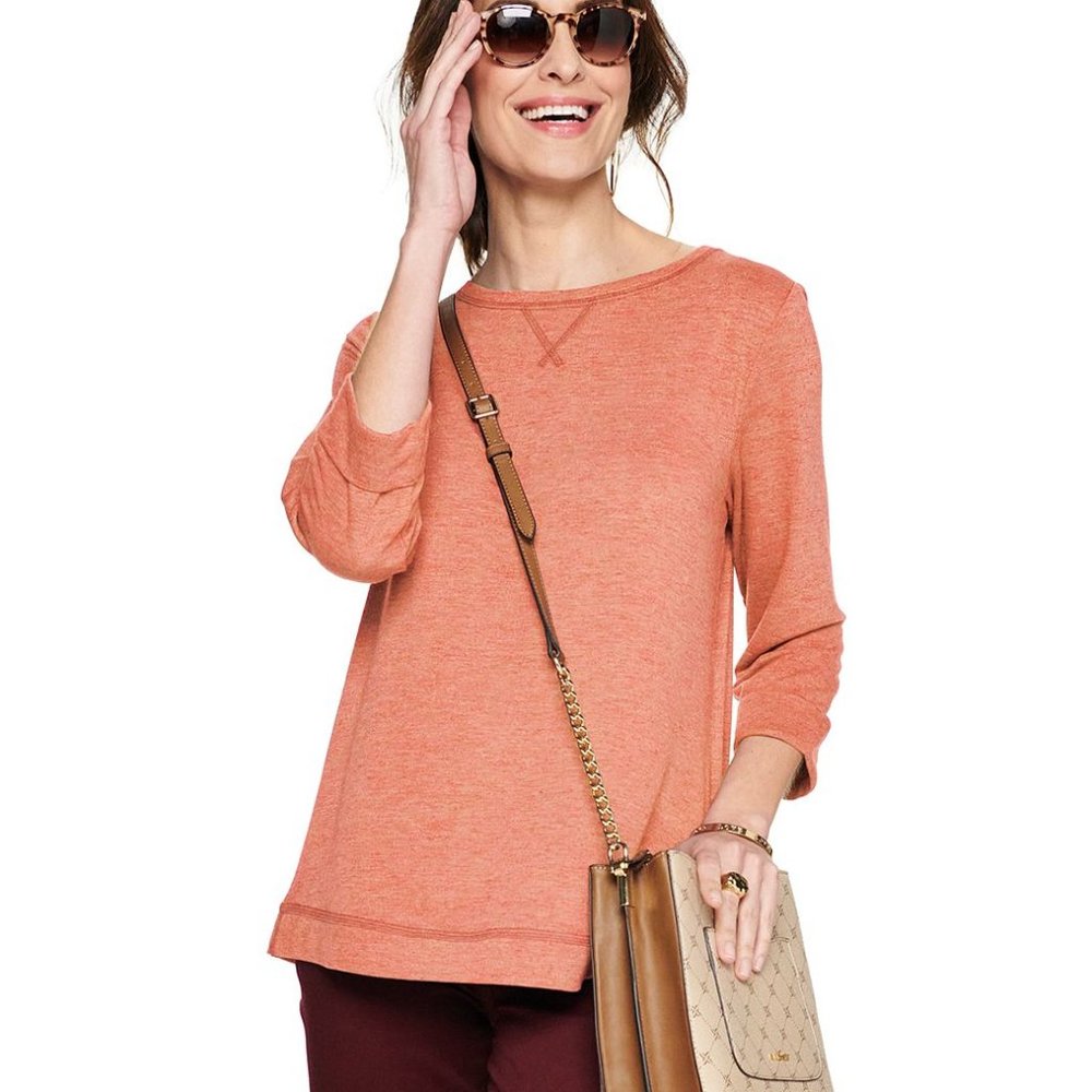 Croft & Barrow Fleece Boatneck Sweatshirt XL